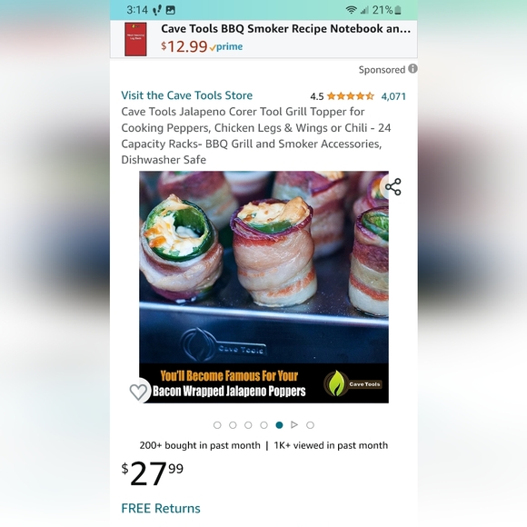 NWT Cave Tools Jalapeño Corer & Grill Topper for Cooking Peppers - Picture 5 of 11